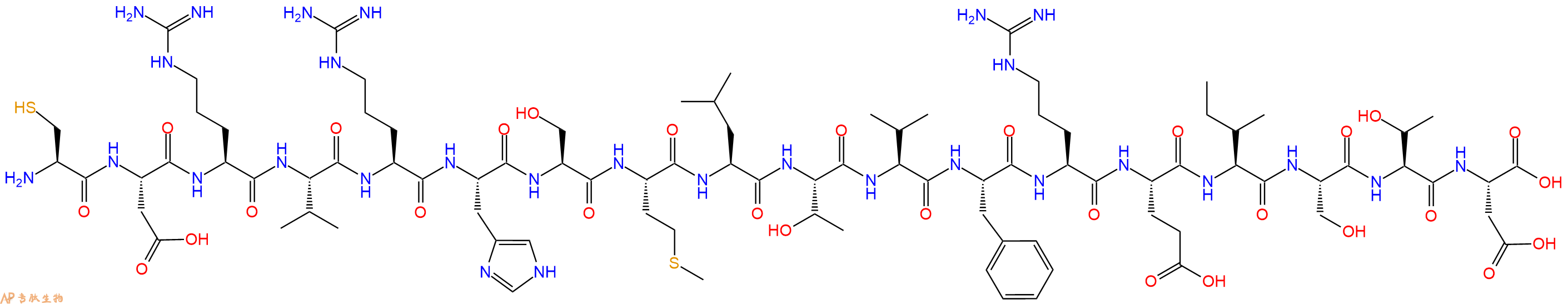 专肽生物产品H2N-Cys-Asp-Arg-Val-Arg-His-Ser-Met-Leu-Thr-Val-Phe-Arg-Glu-Ile-Ser-Thr-Asp-OH