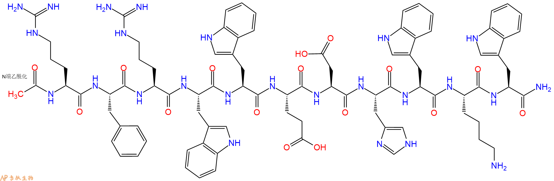 专肽生物产品Ac-Arg-Phe-Arg-Trp-Trp-Glu-Asp-His-Trp-Lys-Trp-CONH2
