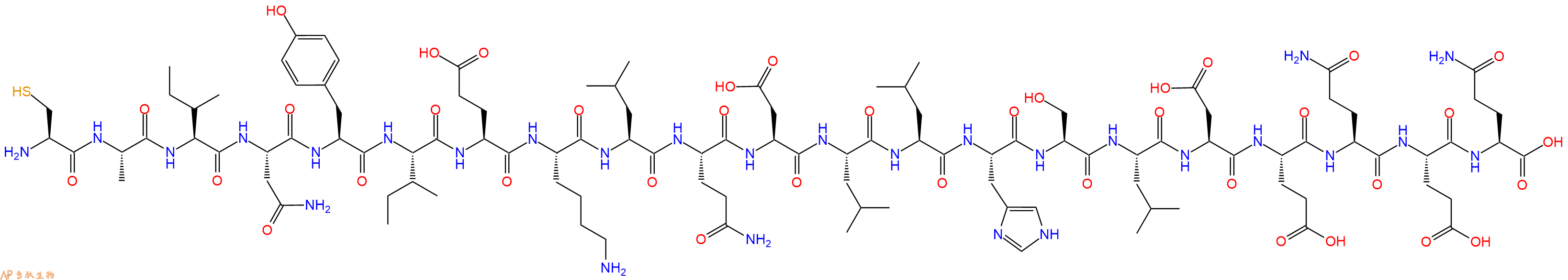 专肽生物产品H2N-Cys-Ala-Ile-Asn-Tyr-Ile-Glu-Lys-Leu-Gln-Asp-Leu-Leu-His-Ser-Leu-Asp-Glu-Gln-Glu-Gln-OH