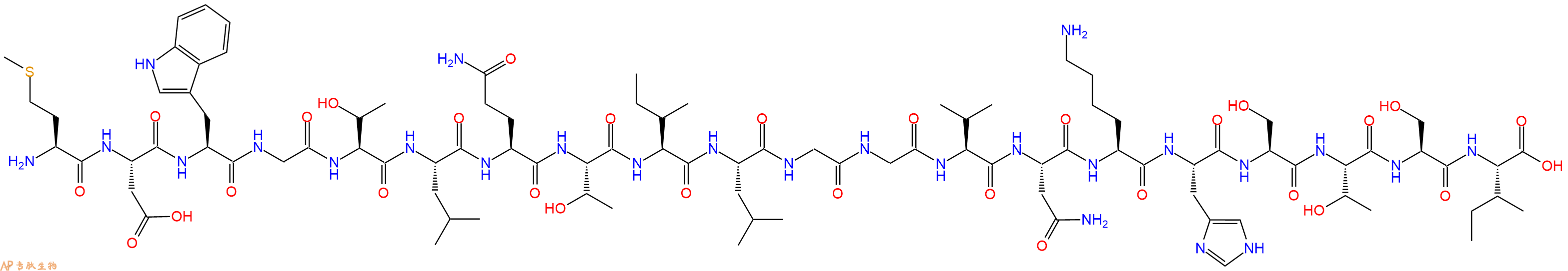 专肽生物产品H2N-Met-Asp-Trp-Gly-Thr-Leu-Gln-Thr-Ile-Leu-Gly-Gly-Val-Asn-Lys-His-Ser-Thr-Ser-Ile-OH