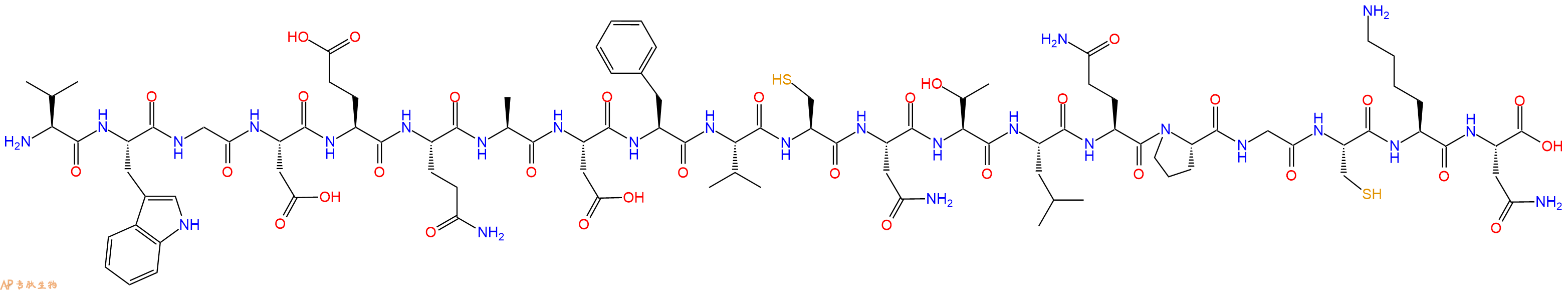专肽生物产品H2N-Val-Trp-Gly-Asp-Glu-Gln-Ala-Asp-Phe-Val-Cys-Asn-Thr-Leu-Gln-Pro-Gly-Cys-Lys-Asn-OH