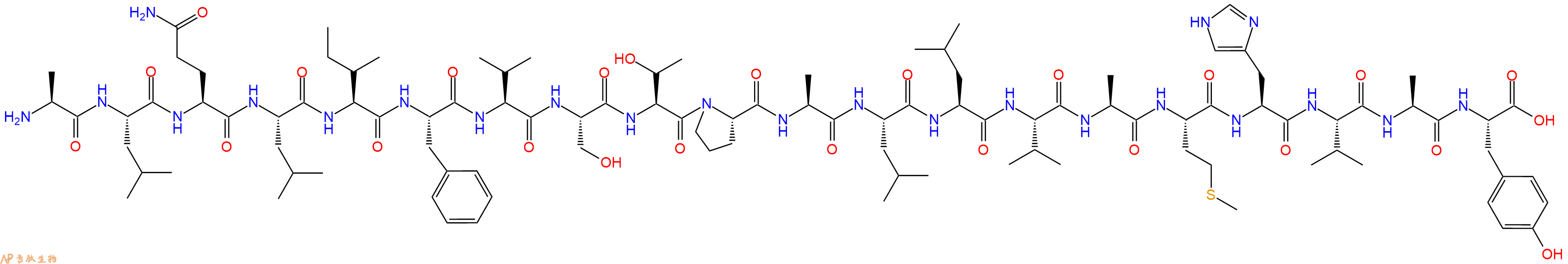 专肽生物产品H2N-Ala-Leu-Gln-Leu-Ile-Phe-Val-Ser-Thr-Pro-Ala-Leu-Leu-Val-Ala-Met-His-Val-Ala-Tyr-OH