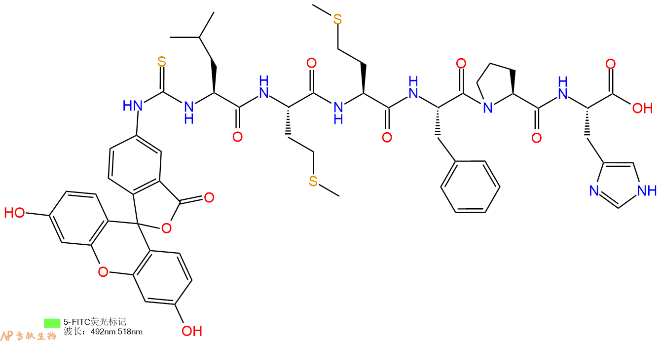 专肽生物产品5FITC-Leu-Met-Met-Phe-Pro-His-OH