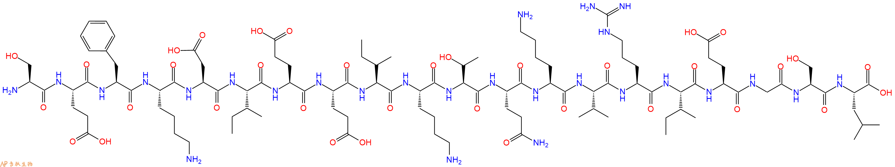 专肽生物产品H2N-Ser-Glu-Phe-Lys-Asp-Ile-Glu-Glu-Ile-Lys-Thr-Gln-Lys-Val-Arg-Ile-Glu-Gly-Ser-Leu-OH