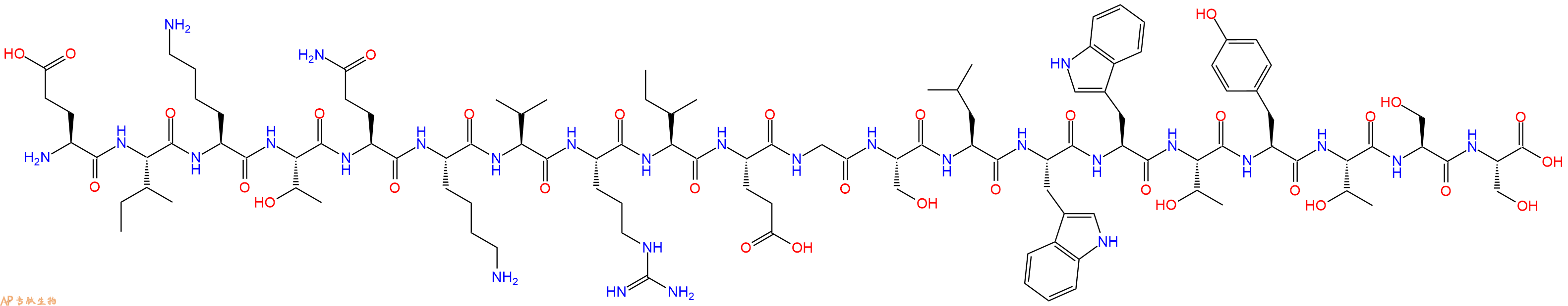 专肽生物产品H2N-Glu-Ile-Lys-Thr-Gln-Lys-Val-Arg-Ile-Glu-Gly-Ser-Leu-Trp-Trp-Thr-Tyr-Thr-Ser-Ser-OH