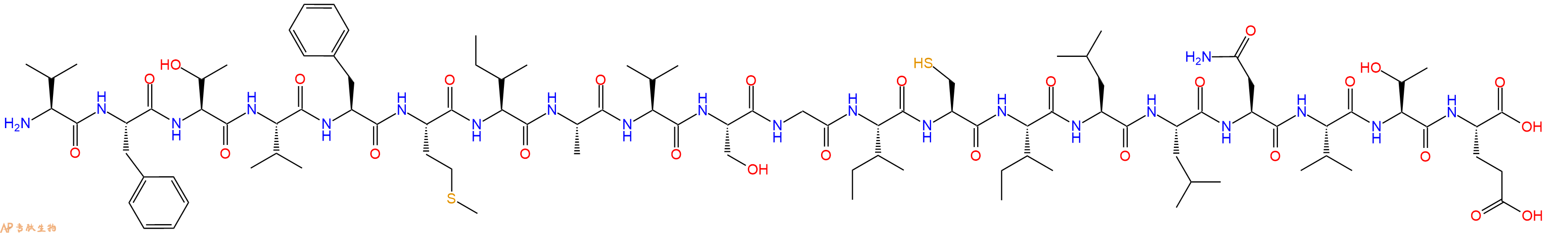 专肽生物产品H2N-Val-Phe-Thr-Val-Phe-Met-Ile-Ala-Val-Ser-Gly-Ile-Cys-Ile-Leu-Leu-Asn-Val-Thr-Glu-OH