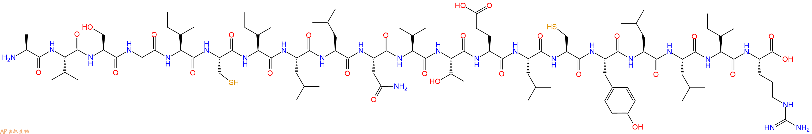 专肽生物产品H2N-Ala-Val-Ser-Gly-Ile-Cys-Ile-Leu-Leu-Asn-Val-Thr-Glu-Leu-Cys-Tyr-Leu-Leu-Ile-Arg-OH