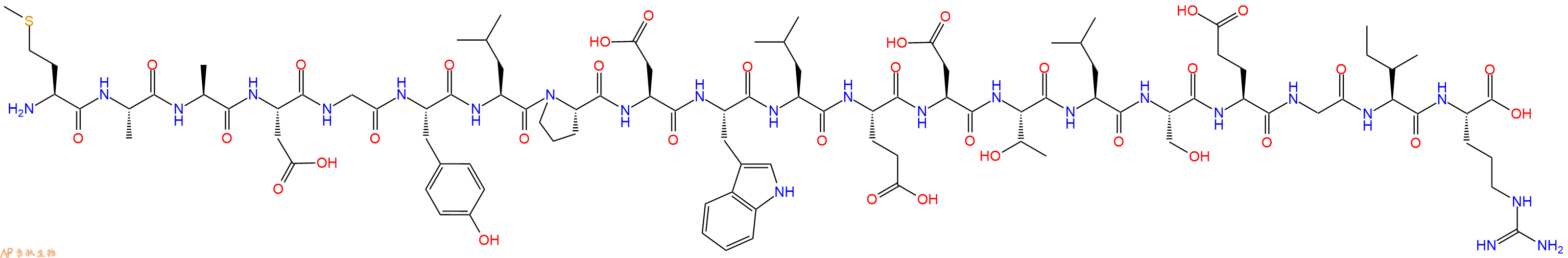 专肽生物产品H2N-Met-Ala-Ala-Asp-Gly-Tyr-Leu-Pro-Asp-Trp-Leu-Glu-Asp-Thr-Leu-Ser-Glu-Gly-Ile-Arg-OH