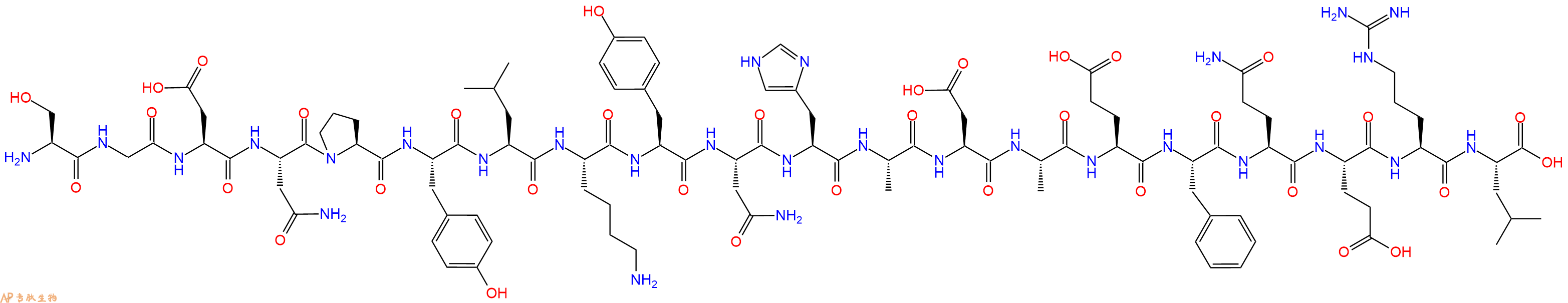 专肽生物产品H2N-Ser-Gly-Asp-Asn-Pro-Tyr-Leu-Lys-Tyr-Asn-His-Ala-Asp-Ala-Glu-Phe-Gln-Glu-Arg-Leu-OH