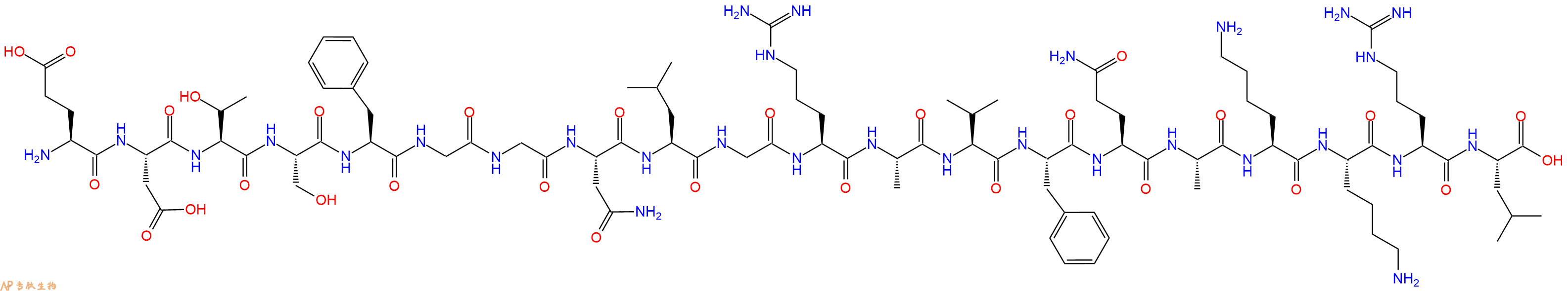 专肽生物产品H2N-Glu-Asp-Thr-Ser-Phe-Gly-Gly-Asn-Leu-Gly-Arg-Ala-Val-Phe-Gln-Ala-Lys-Lys-Arg-Leu-OH