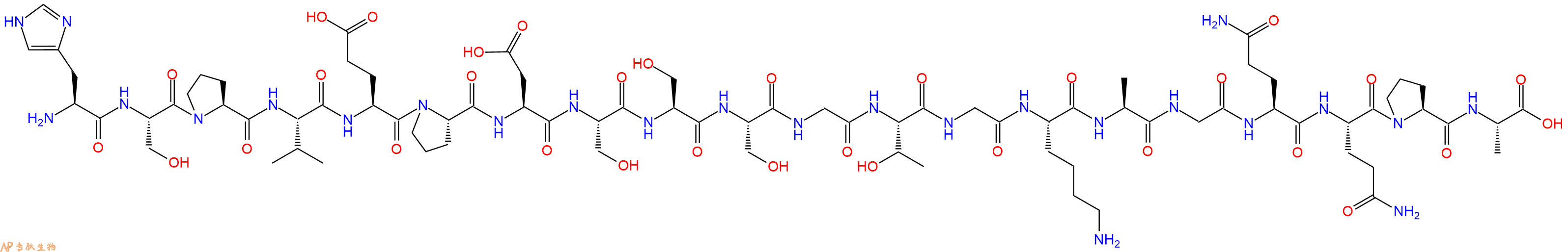 专肽生物产品H2N-His-Ser-Pro-Val-Glu-Pro-Asp-Ser-Ser-Ser-Gly-Thr-Gly-Lys-Ala-Gly-Gln-Gln-Pro-Ala-OH