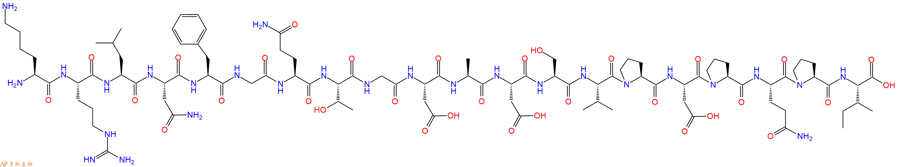 专肽生物产品H2N-Lys-Arg-Leu-Asn-Phe-Gly-Gln-Thr-Gly-Asp-Ala-Asp-Ser-Val-Pro-Asp-Pro-Gln-Pro-Ile-OH