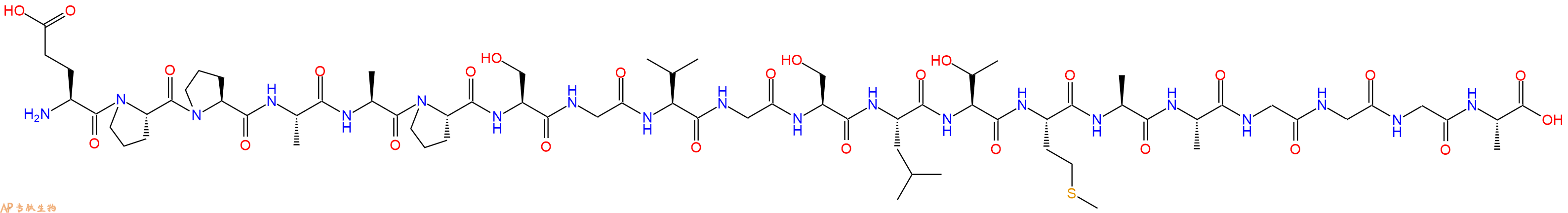 专肽生物产品H2N-Glu-Pro-Pro-Ala-Ala-Pro-Ser-Gly-Val-Gly-Ser-Leu-Thr-Met-Ala-Ala-Gly-Gly-Gly-Ala-OH