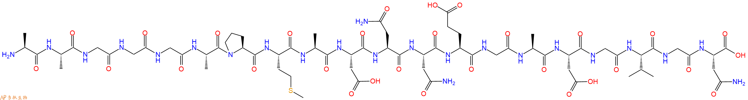 专肽生物产品H2N-Ala-Ala-Gly-Gly-Gly-Ala-Pro-Met-Ala-Asp-Asn-Asn-Glu-Gly-Ala-Asp-Gly-Val-Gly-Asn-OH