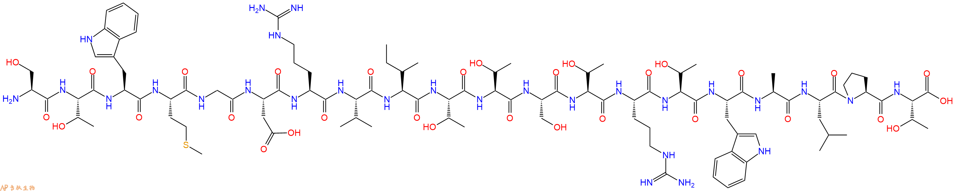 专肽生物产品H2N-Ser-Thr-Trp-Met-Gly-Asp-Arg-Val-Ile-Thr-Thr-Ser-Thr-Arg-Thr-Trp-Ala-Leu-Pro-Thr-OH
