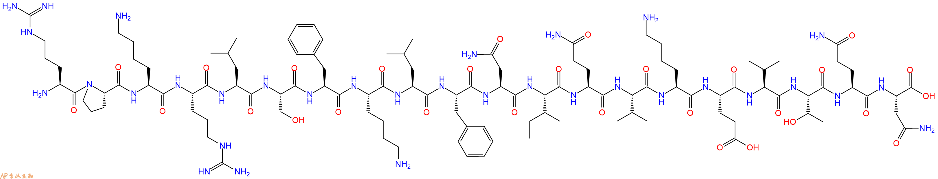 专肽生物产品H2N-Arg-Pro-Lys-Arg-Leu-Ser-Phe-Lys-Leu-Phe-Asn-Ile-Gln-Val-Lys-Glu-Val-Thr-Gln-Asn-OH