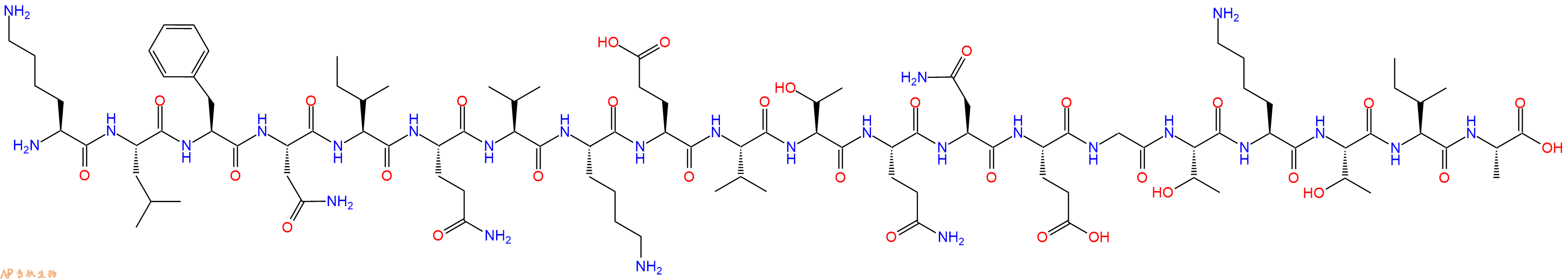 专肽生物产品H2N-Lys-Leu-Phe-Asn-Ile-Gln-Val-Lys-Glu-Val-Thr-Gln-Asn-Glu-Gly-Thr-Lys-Thr-Ile-Ala-OH