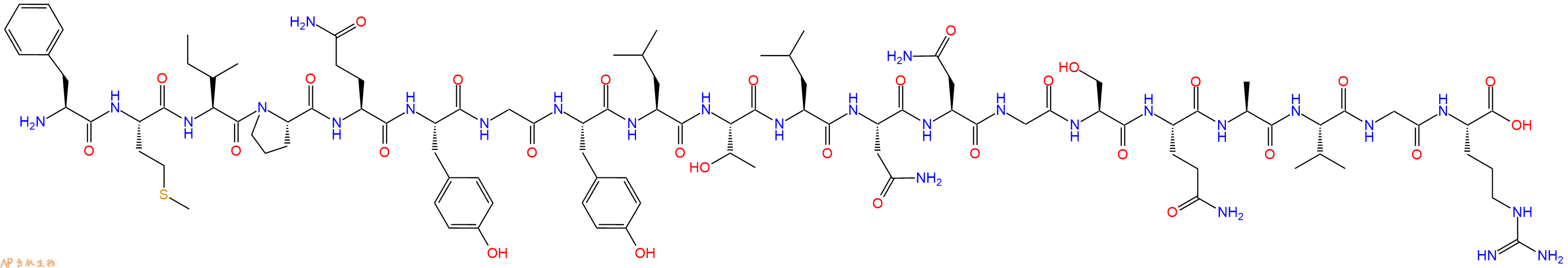 专肽生物产品H2N-Phe-Met-Ile-Pro-Gln-Tyr-Gly-Tyr-Leu-Thr-Leu-Asn-Asn-Gly-Ser-Gln-Ala-Val-Gly-Arg-OH
