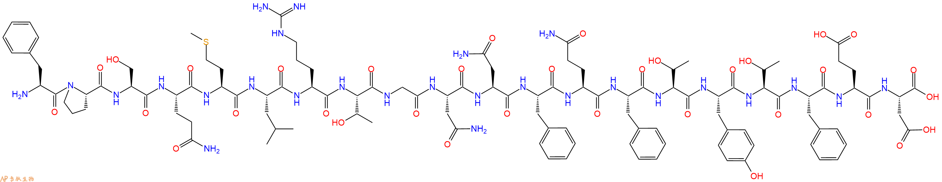 专肽生物产品H2N-Phe-Pro-Ser-Gln-Met-Leu-Arg-Thr-Gly-Asn-Asn-Phe-Gln-Phe-Thr-Tyr-Thr-Phe-Glu-Asp-OH