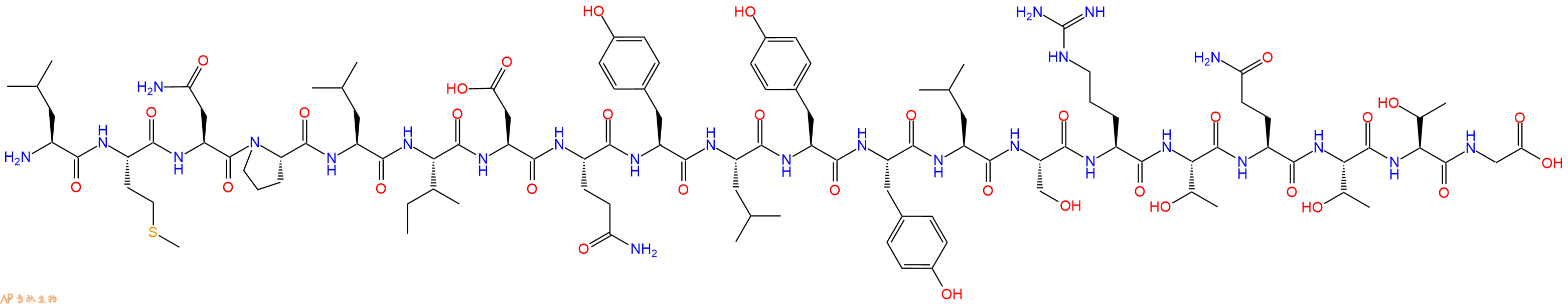 专肽生物产品H2N-Leu-Met-Asn-Pro-Leu-Ile-Asp-Gln-Tyr-Leu-Tyr-Tyr-Leu-Ser-Arg-Thr-Gln-Thr-Thr-Gly-OH