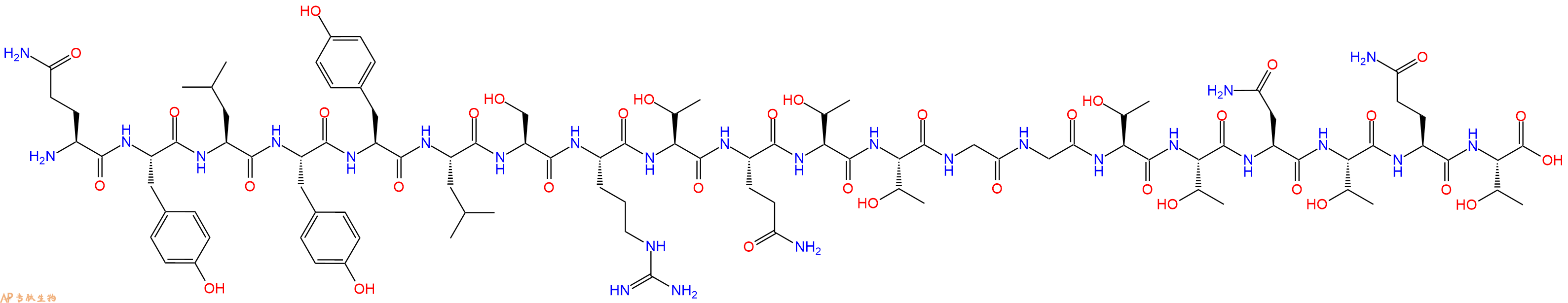 专肽生物产品H2N-Gln-Tyr-Leu-Tyr-Tyr-Leu-Ser-Arg-Thr-Gln-Thr-Thr-Gly-Gly-Thr-Thr-Asn-Thr-Gln-Thr-OH