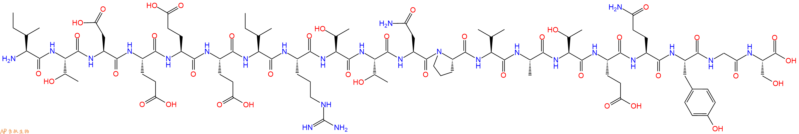 专肽生物产品H2N-Ile-Thr-Asp-Glu-Glu-Glu-Ile-Arg-Thr-Thr-Asn-Pro-Val-Ala-Thr-Glu-Gln-Tyr-Gly-Ser-OH