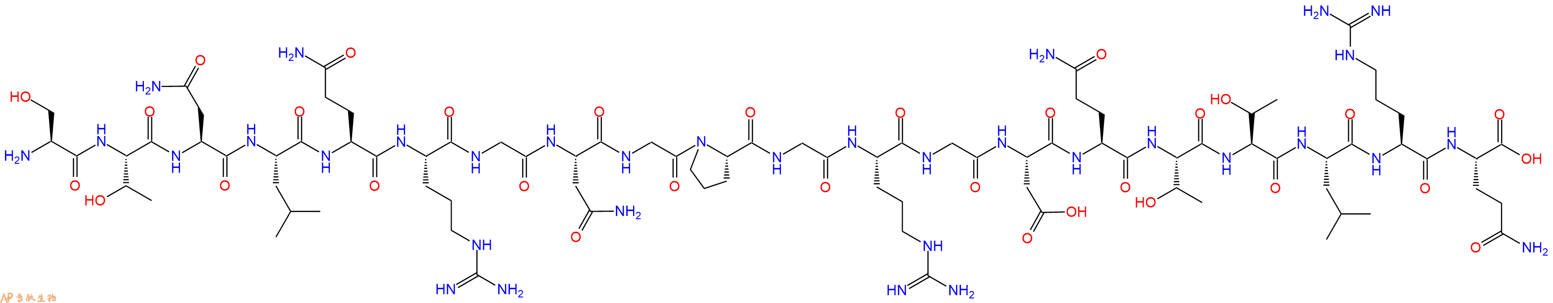 专肽生物产品H2N-Ser-Thr-Asn-Leu-Gln-Arg-Gly-Asn-Gly-Pro-Gly-Arg-Gly-Asp-Gln-Thr-Thr-Leu-Arg-Gln-OH