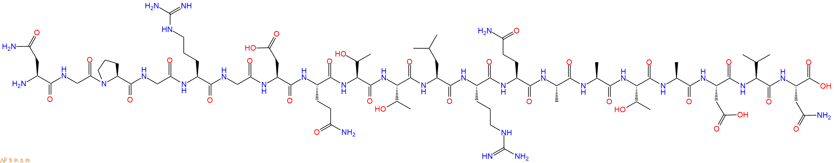专肽生物产品H2N-Asn-Gly-Pro-Gly-Arg-Gly-Asp-Gln-Thr-Thr-Leu-Arg-Gln-Ala-Ala-Thr-Ala-Asp-Val-Asn-OH