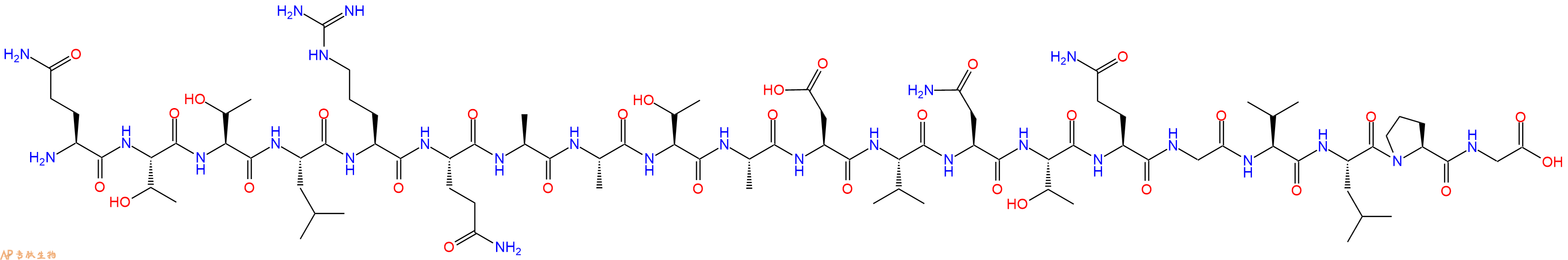 专肽生物产品H2N-Gln-Thr-Thr-Leu-Arg-Gln-Ala-Ala-Thr-Ala-Asp-Val-Asn-Thr-Gln-Gly-Val-Leu-Pro-Gly-OH