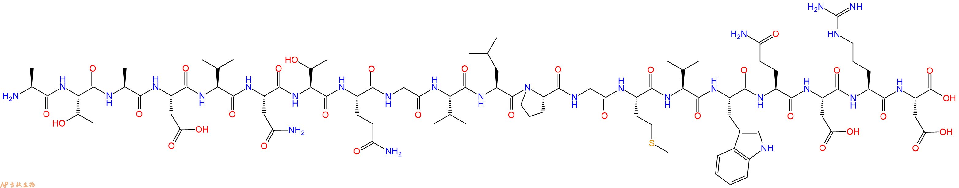 专肽生物产品H2N-Ala-Thr-Ala-Asp-Val-Asn-Thr-Gln-Gly-Val-Leu-Pro-Gly-Met-Val-Trp-Gln-Asp-Arg-Asp-OH