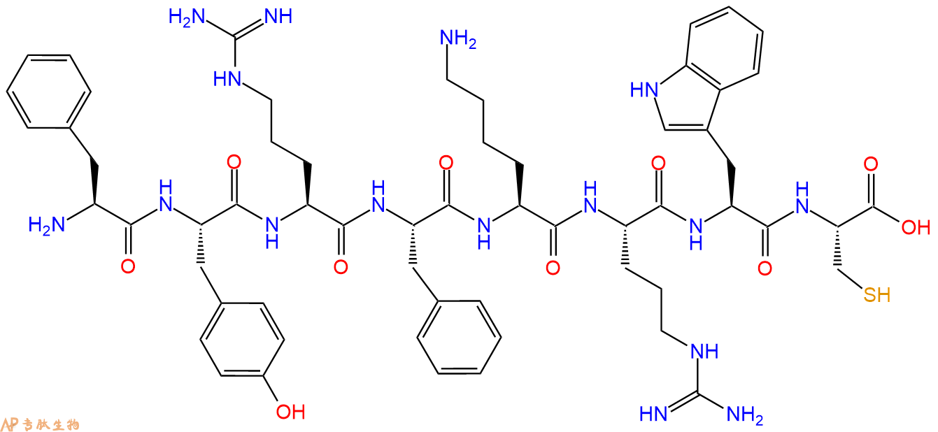 专肽生物产品H2N-Phe-Tyr-Arg-Phe-Lys-Arg-Trp-Cys-OH