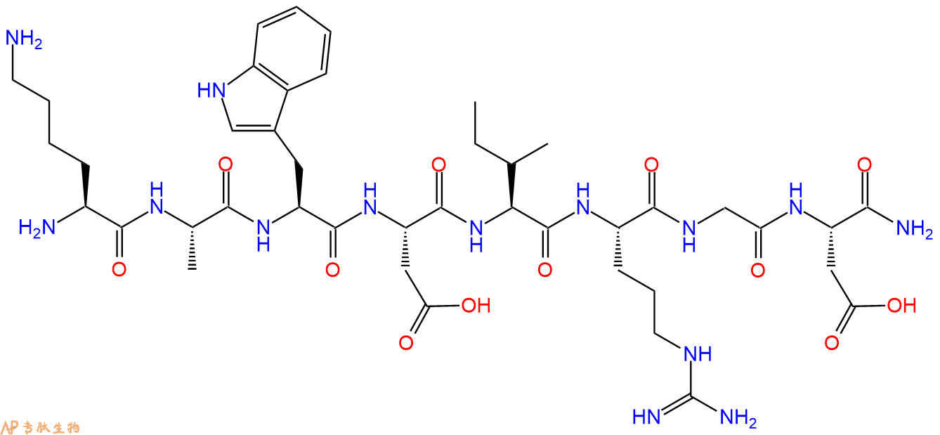 专肽生物产品H2N-Lys-Ala-Trp-Asp-Ile-Arg-Gly-Asp-CONH2