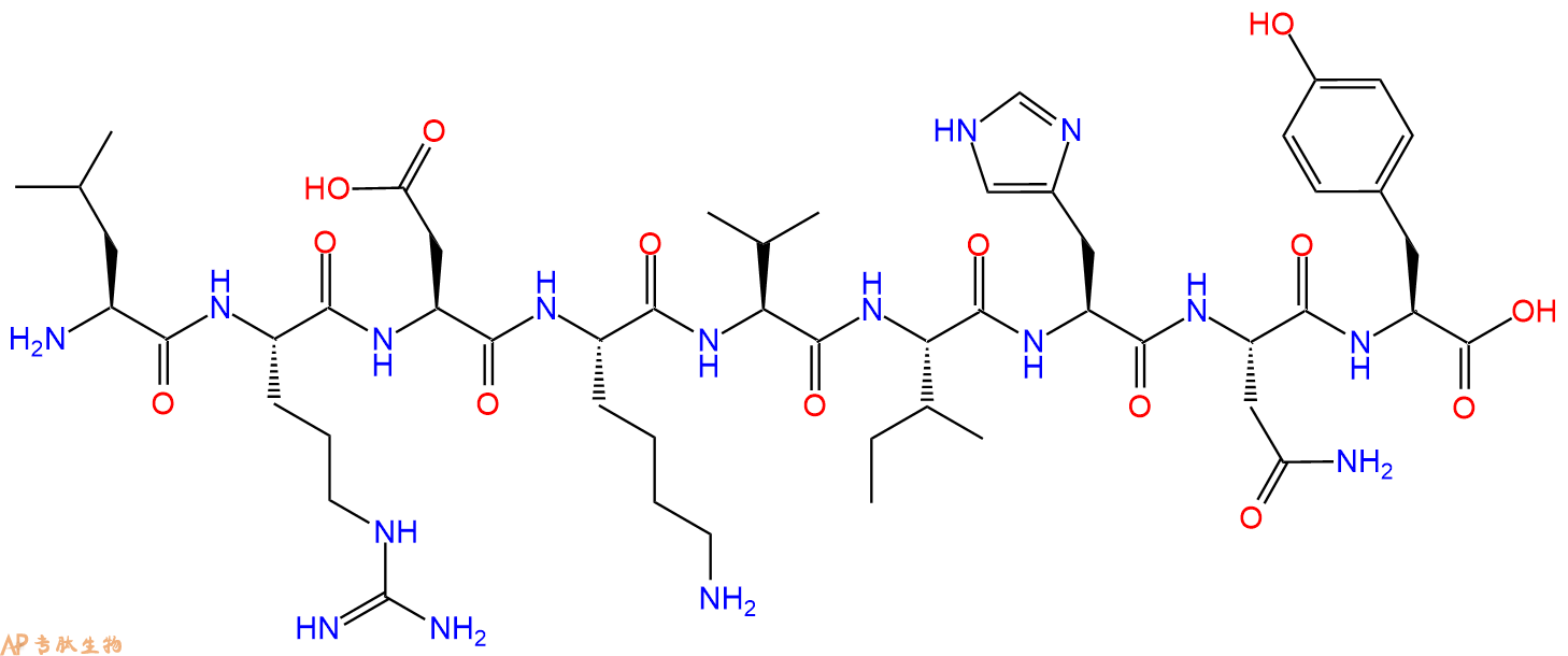 专肽生物产品H2N-Leu-Arg-Asp-Lys-Val-Ile-His-Asn-Tyr-OH