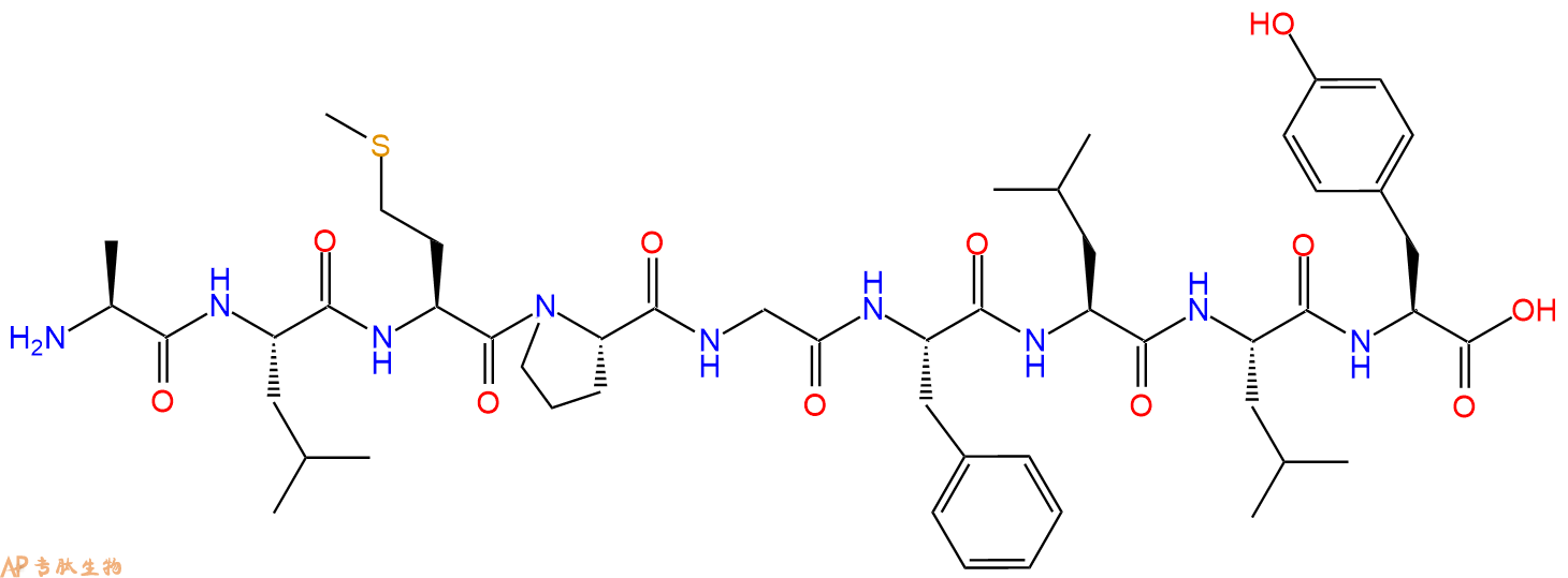 专肽生物产品H2N-Ala-Leu-Met-Pro-Gly-Phe-Leu-Leu-Tyr-OH