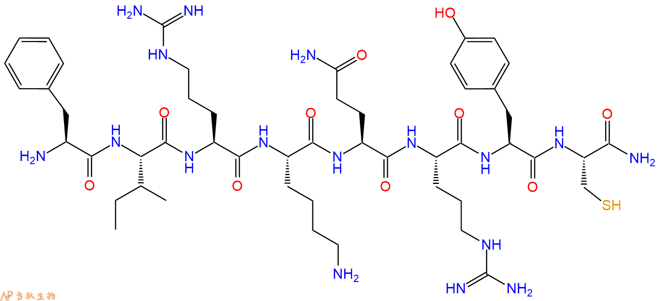 专肽生物产品H2N-Phe-Ile-Arg-Lys-Gln-Arg-Tyr-Cys-CONH2