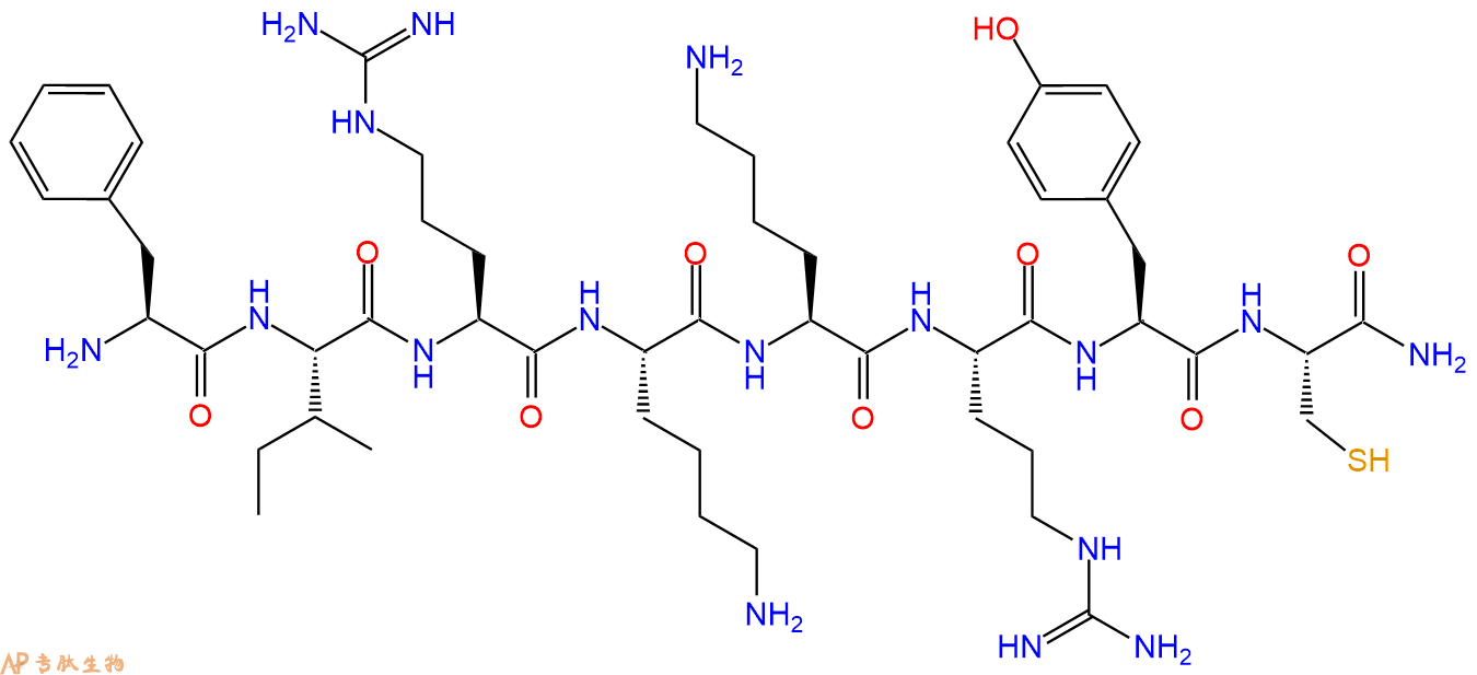专肽生物产品H2N-Phe-Ile-Arg-Lys-Lys-Arg-Tyr-Cys-CONH2