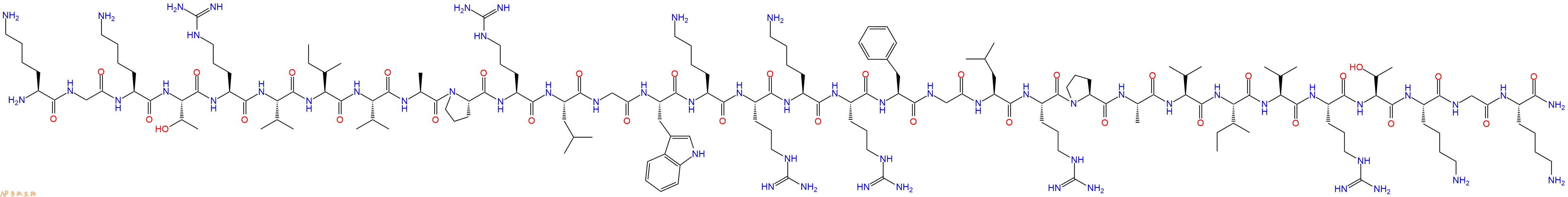 专肽生物产品H2N-Lys-Gly-Lys-Thr-Arg-Val-Ile-Val-Ala-Pro-Arg-Leu-Gly-Trp-Lys-Arg-Lys-Arg-Phe-Gly-Leu-Arg-Pro-Ala-Val-Ile-Val-Arg-Thr-Lys-Gly-Lys-CONH2