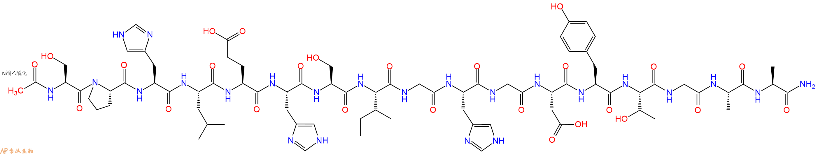 专肽生物产品Ac-Ser-Pro-His-Leu-Glu-His-Ser-Ile-Gly-His-Gly-Asp-Tyr-Thr-Gly-Ala-Ala-CONH2