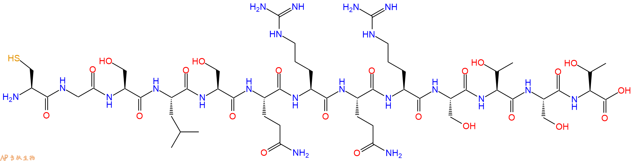 专肽生物产品H2N-Cys-Gly-Ser-Leu-Ser-Gln-Arg-Gln-Arg-Ser-Thr-Ser-Thr-OH
