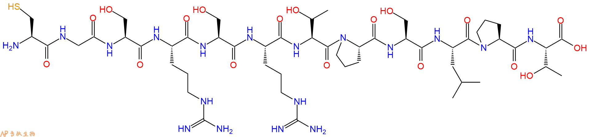 专肽生物产品H2N-Cys-Gly-Ser-Arg-Ser-Arg-Thr-Pro-Ser-Leu-Pro-Thr-OH