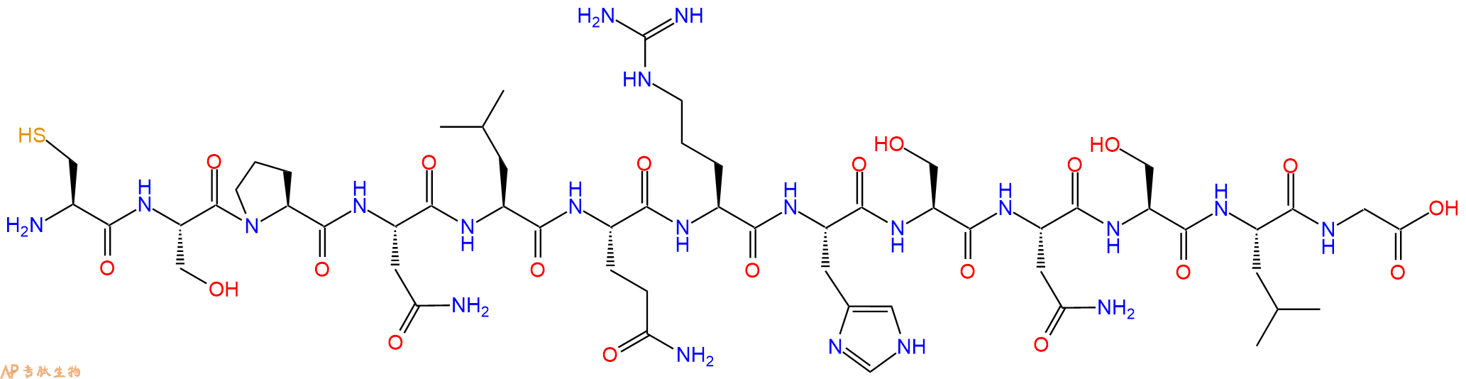 专肽生物产品H2N-Cys-Ser-Pro-Asn-Leu-Gln-Arg-His-Ser-Asn-Ser-Leu-Gly-OH