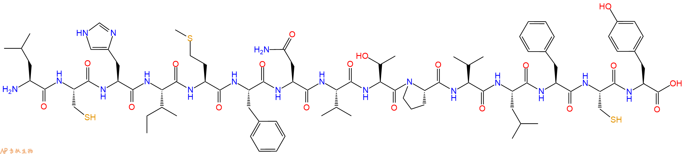专肽生物产品H2N-Leu-Cys-His-Ile-Met-Phe-Asn-Val-Thr-Pro-Val-Leu-Phe-Cys-Tyr-OH