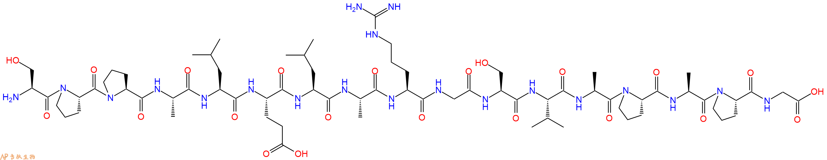 专肽生物产品H2N-Ser-Pro-Pro-Ala-Leu-Glu-Leu-Ala-Arg-Gly-Ser-Val-Ala-Pro-Ala-Pro-Gly-OH