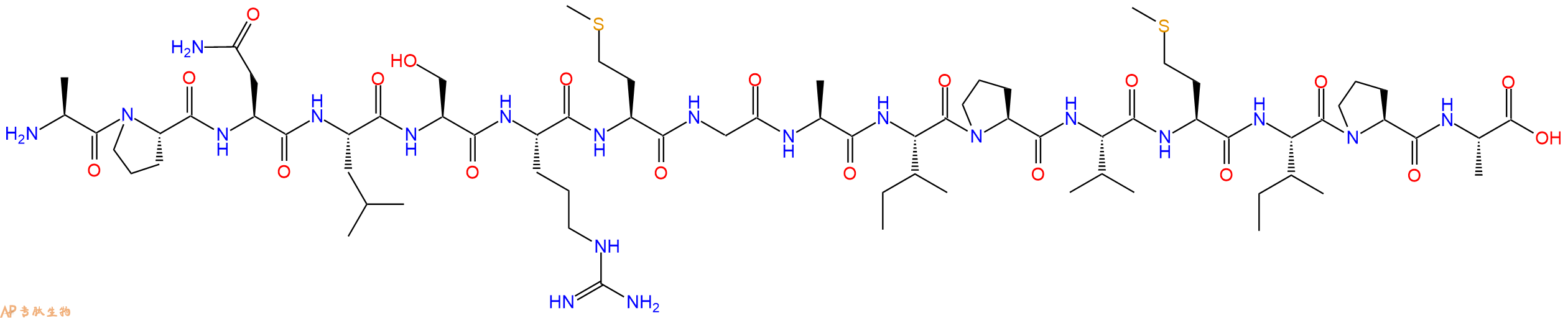 专肽生物产品H2N-Ala-Pro-Asn-Leu-Ser-Arg-Met-Gly-Ala-Ile-Pro-Val-Met-Ile-Pro-Ala-OH