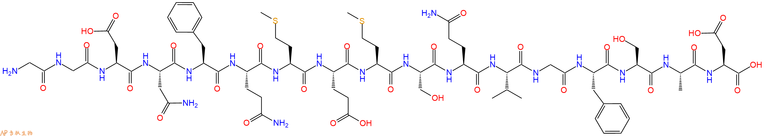 专肽生物产品H2N-Gly-Gly-Asp-Asn-Phe-Gln-Met-Glu-Met-Ser-Gln-Val-Gly-Phe-Ser-Ala-Asp-OH