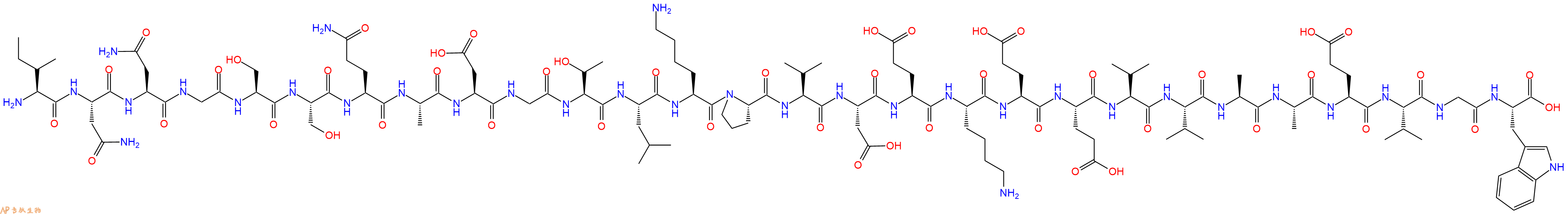 专肽生物产品H2N-Ile-Asn-Asn-Gly-Ser-Ser-Gln-Ala-Asp-Gly-Thr-Leu-Lys-Pro-Val-Asp-Glu-Lys-Glu-Glu-Val-Val-Ala-Ala-Glu-Val-Gly-Trp-OH