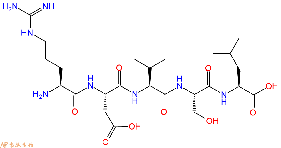 专肽生物产品H2N-Arg-Asp-Val-Ser-Leu-OH