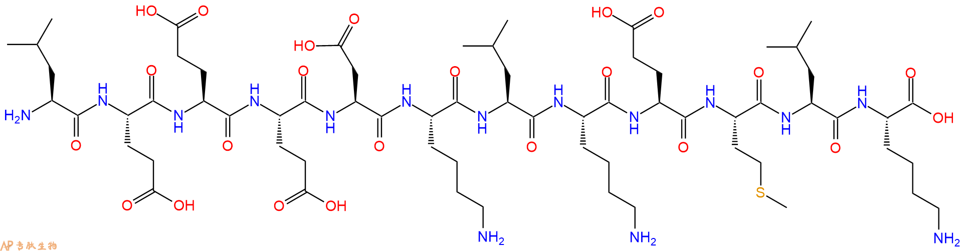 专肽生物产品H2N-Leu-Glu-Glu-Glu-Asp-Lys-Leu-Lys-Glu-Met-Leu-Lys-OH