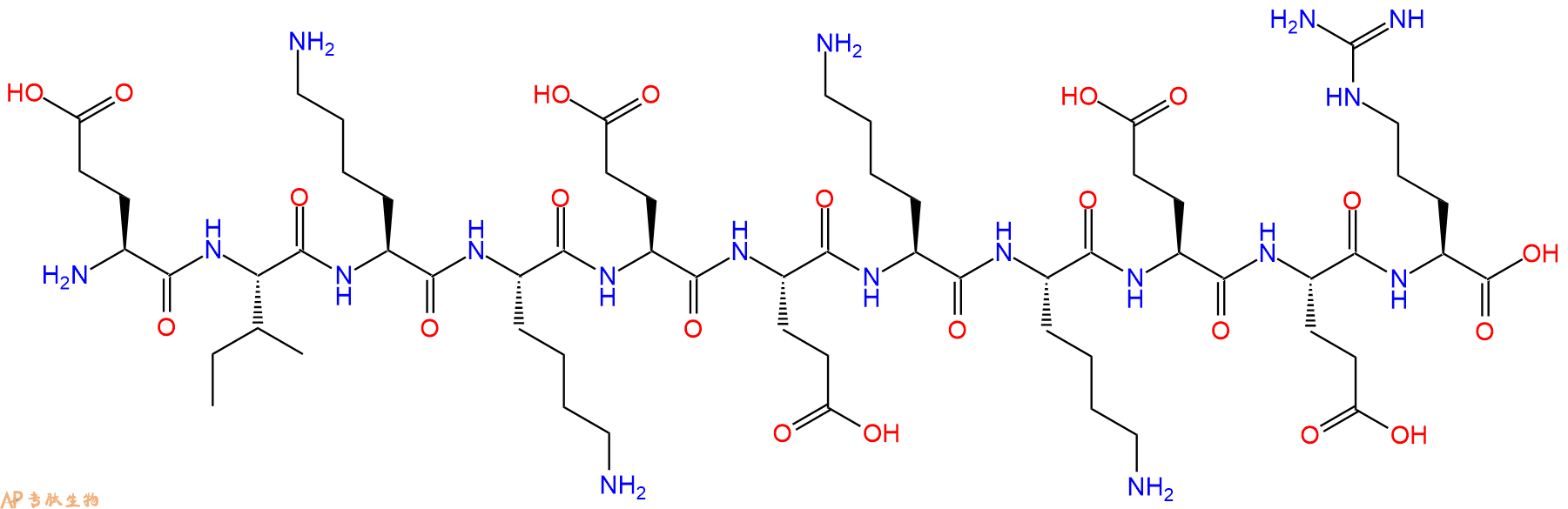 专肽生物产品H2N-Glu-Ile-Lys-Lys-Glu-Glu-Lys-Lys-Glu-Glu-Arg-OH