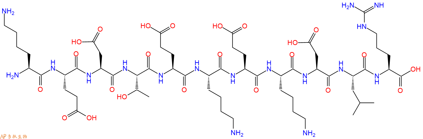 专肽生物产品H2N-Lys-Glu-Asp-Thr-Glu-Lys-Glu-Lys-Asp-Leu-Arg-OH